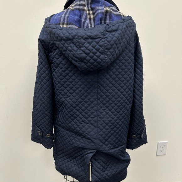 BURBERRY LONDON Blue Winter light quilted Long Jacket Sz 6L - Picture 10 of 10